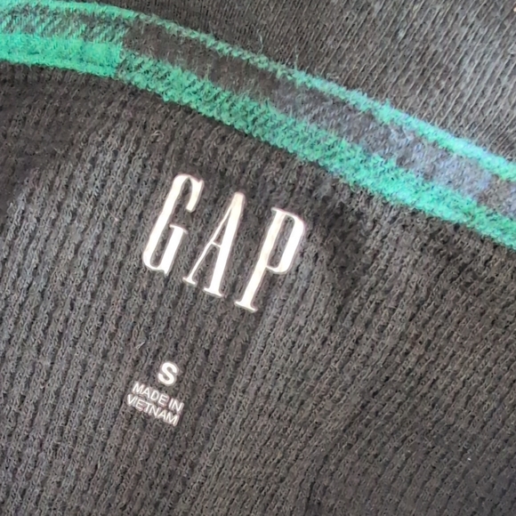 GAP Men's Black Button Down Waffle Knit Shirt S                C443 - Picture 7 of 8